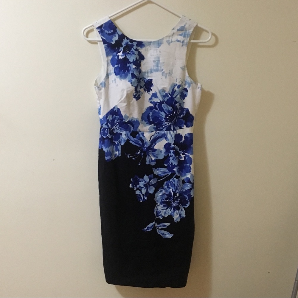 MAEVE Anthropologie Blue Floral Sheath Dress
